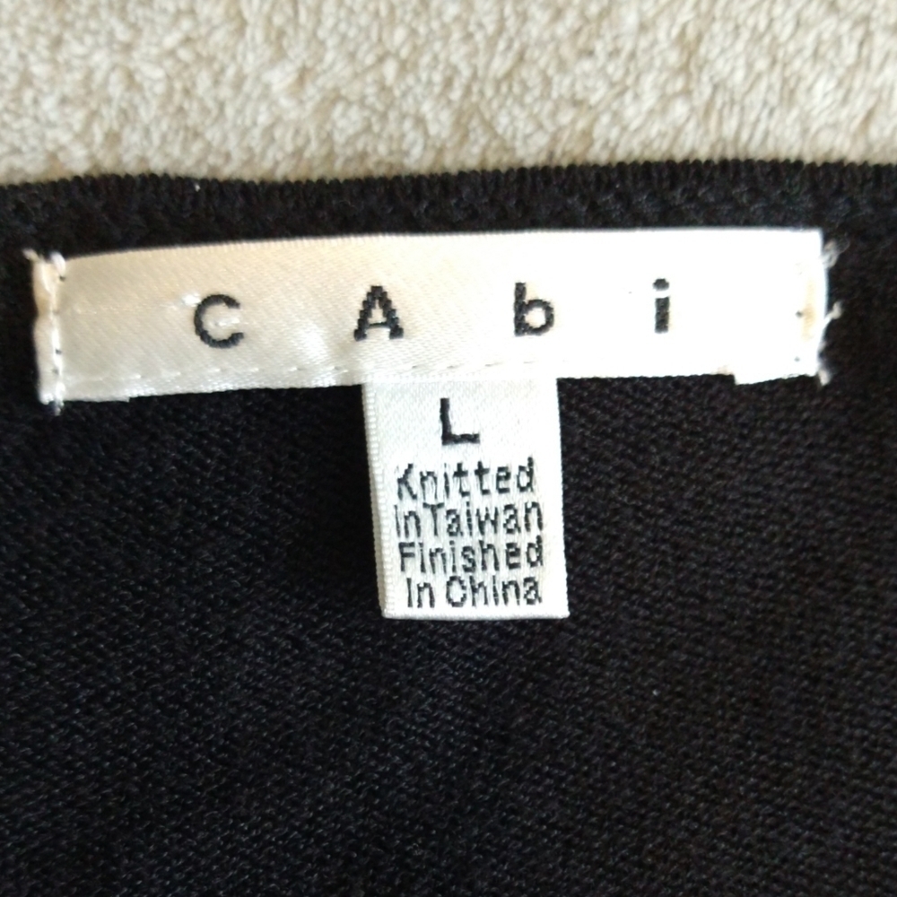 Cabi 286 Black Tie Front 3/4 Sleeve Cardigan Classic Layering Office Rare - Picture 5 of 7